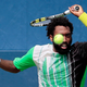 Evan King, of the United States, returns a shot from Pablo Carreno Busta, of Spain, during the first round of the U.S. Open tennis tournament, Monday, Aug. 28, 2017, in New York. (AP Photo/Andres Kudacki)